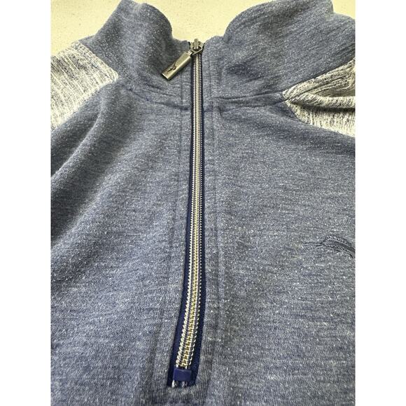 Tommy Bahamas Sweater Men XL Adult Blue Navy 1/2 Zip Outdoors Fleece Gorp Core - Picture 9 of 14